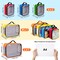 5 Pack Toy Storage Bags Compatible with LEGO Bricks, Portable Carrying Case for LEGO Easy Organizer, Puzzles Blocks Containers& Board Game Bins with Name Tag, Manual Pocket, Visible Top& Handle